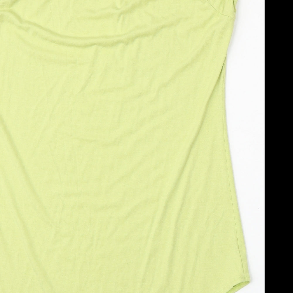 Marks and Spencer Womens Green  Viscose Basic Blouse Size 14 Round Neck