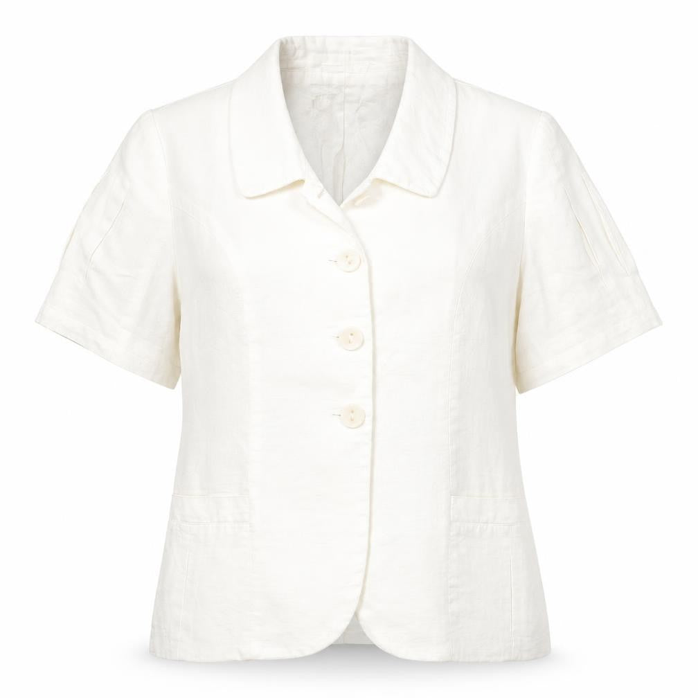 Alex & Co Womens White  Acetate Basic Button-Up Size 14 Collared