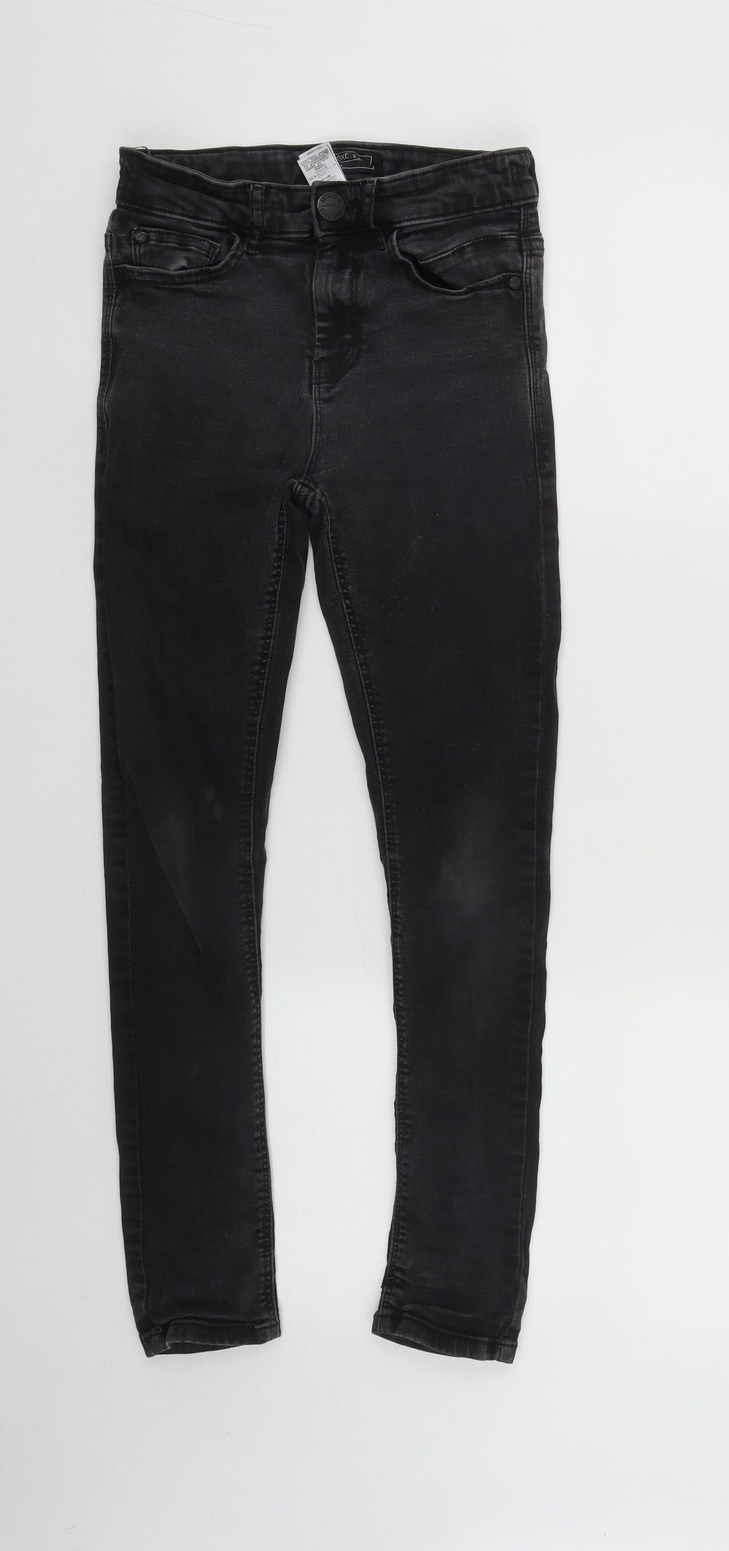 NEXT Girls Black  Cotton Skinny Jeans Size 9 Months L25 in Regular Zip