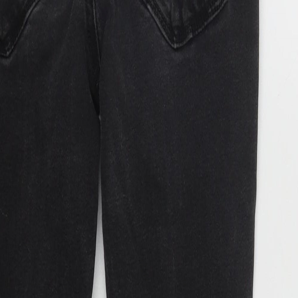 NEXT Girls Black  Cotton Skinny Jeans Size 9 Months L25 in Regular Zip