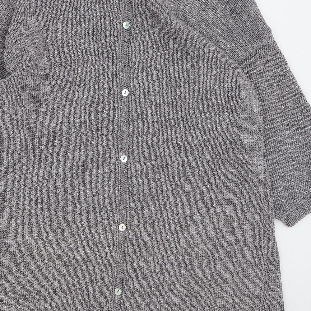 Marks and Spencer Womens Grey Round Neck  Cotton Pullover Jumper Size M