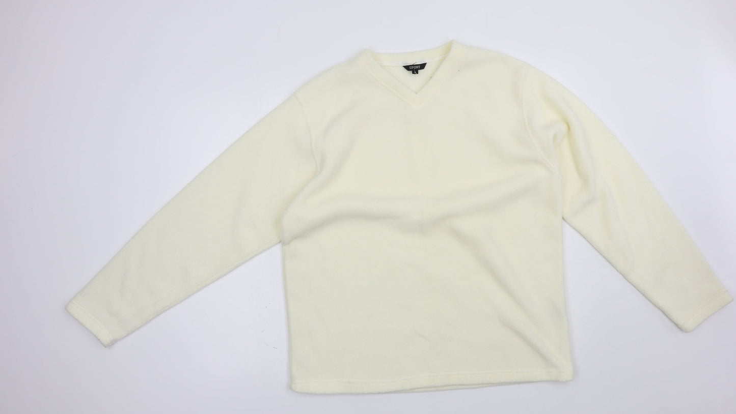Sport Womens Ivory  Polyester Pullover Sweatshirt Size 16  Pullover