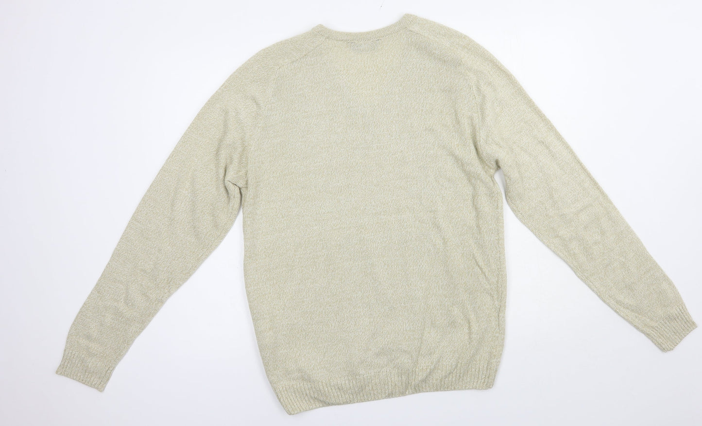 Premier Man Mens Beige V-Neck  Acrylic Pullover Jumper Size M