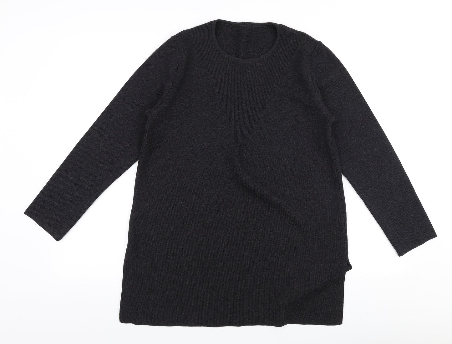 Preworn Womens Grey Round Neck  Polyester Pullover Jumper Size M