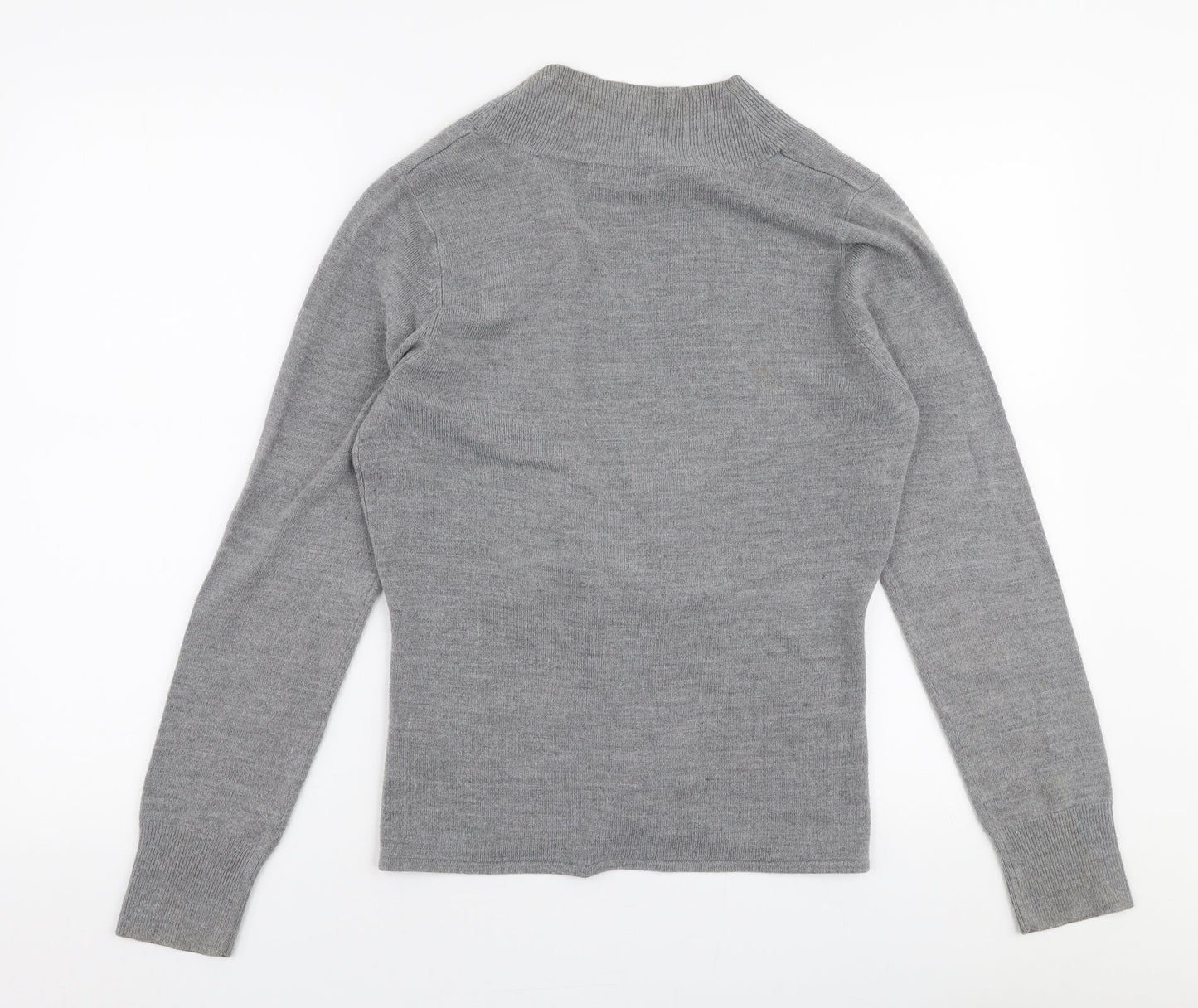 Debenhams Womens Grey Boat Neck  Acrylic Cardigan Jumper Size 12