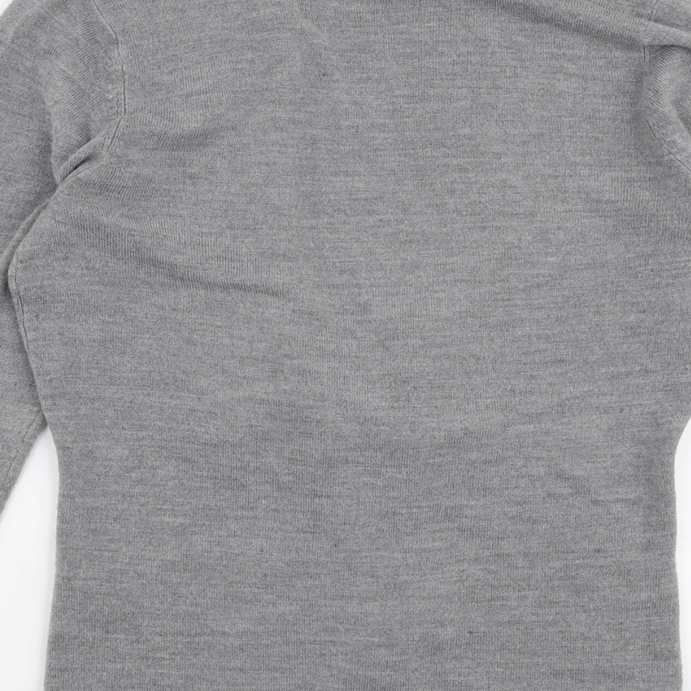 Debenhams Womens Grey Boat Neck  Acrylic Cardigan Jumper Size 12