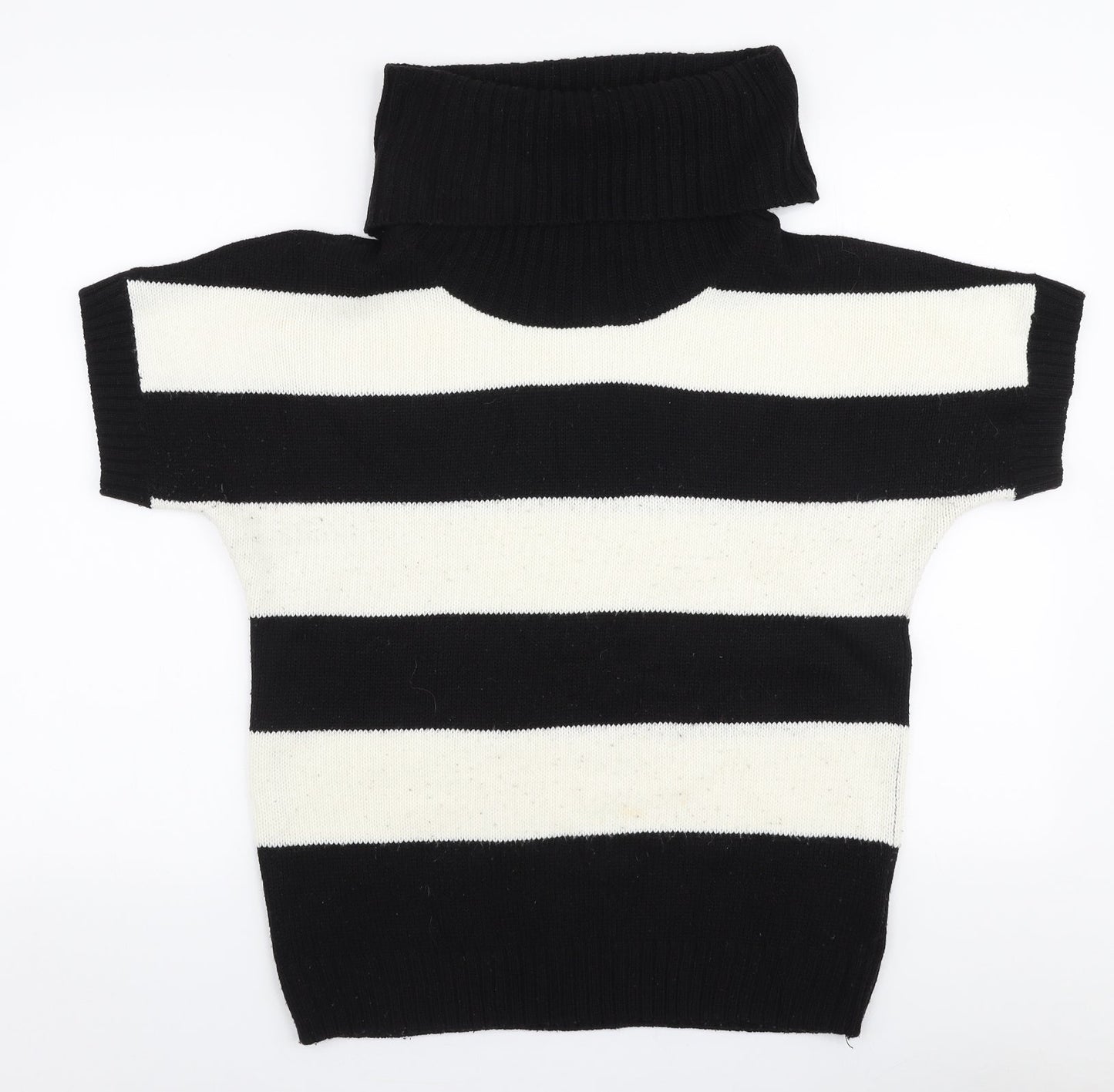 ESMARA Womens Multicoloured Roll Neck Striped Polyacrylate Fibre Pullover Jumper Size M