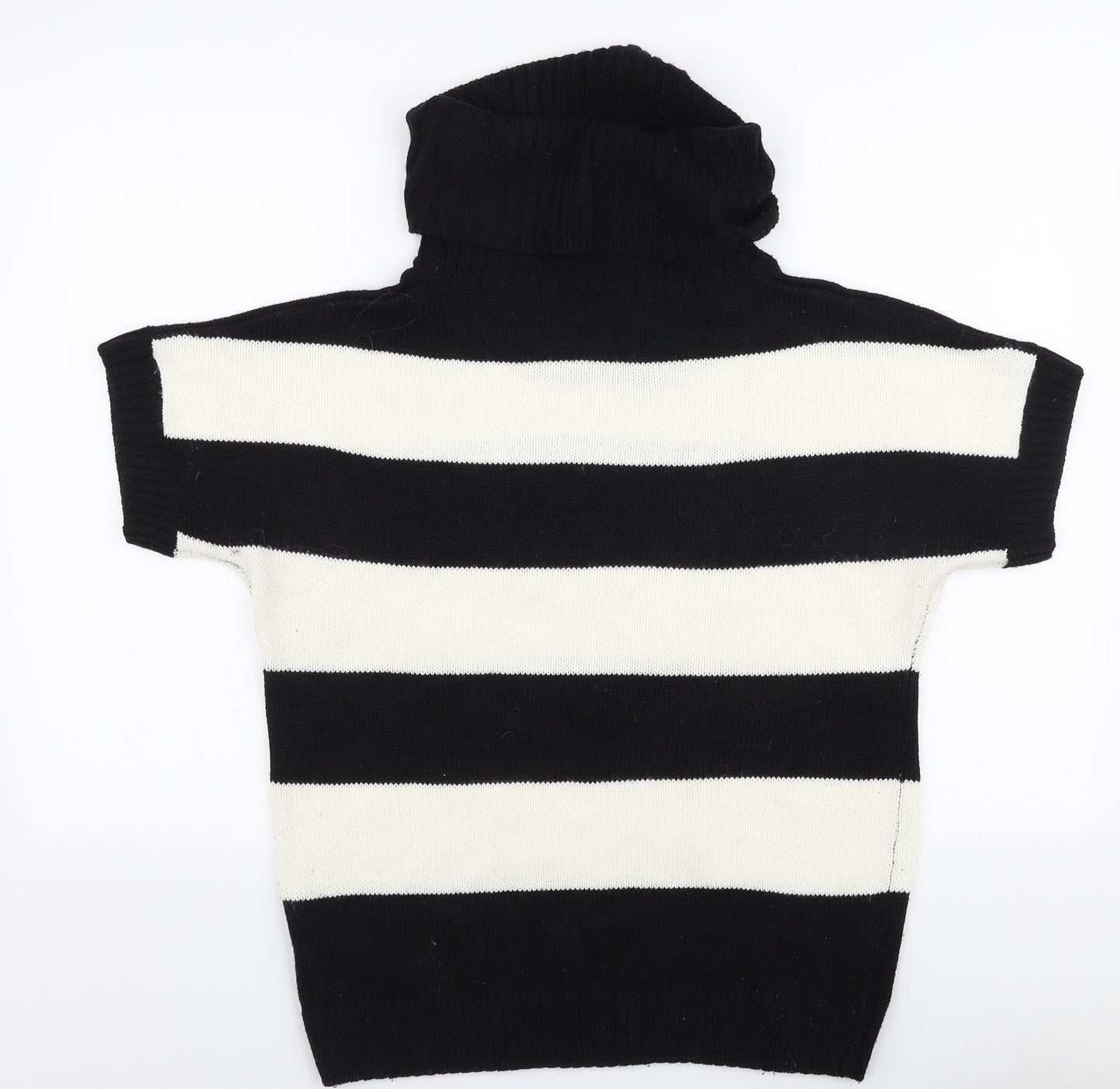 ESMARA Womens Multicoloured Roll Neck Striped Polyacrylate Fibre Pullover Jumper Size M