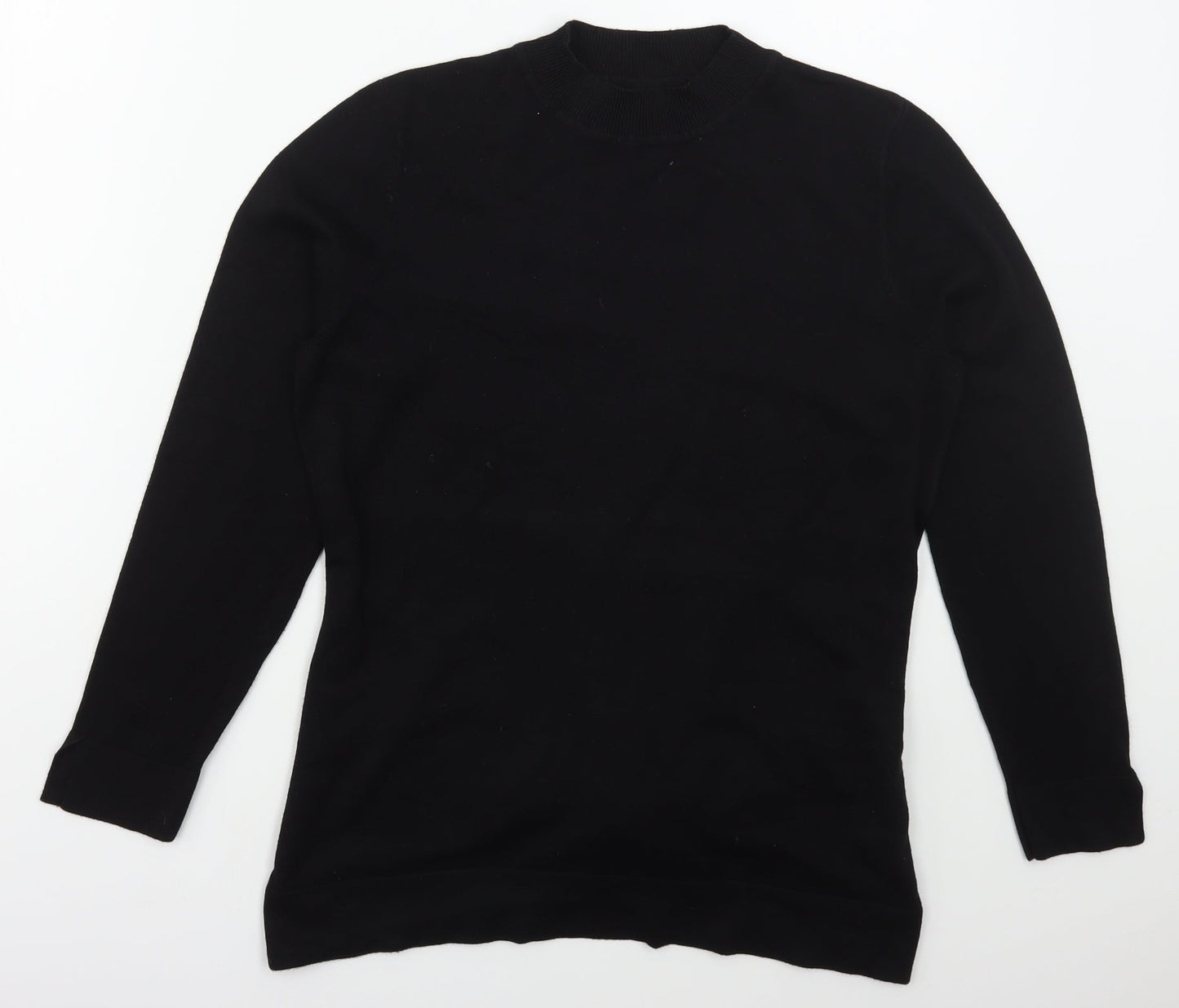 Papaya Womens Black Mock Neck  Viscose Pullover Jumper Size 14