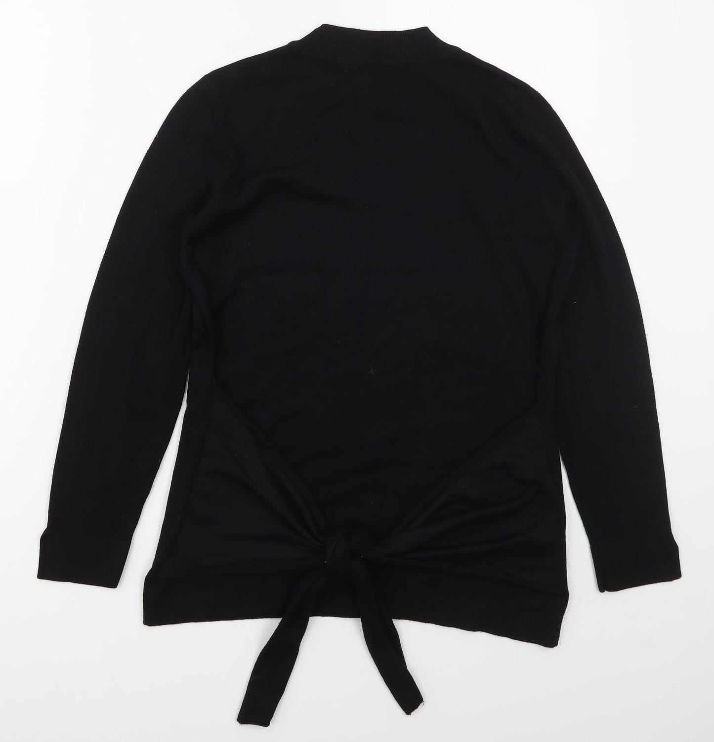 Papaya Womens Black Mock Neck  Viscose Pullover Jumper Size 14