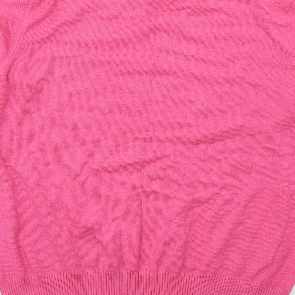 Rabe Womens Pink Mock Neck  Modal Pullover Jumper Size 14
