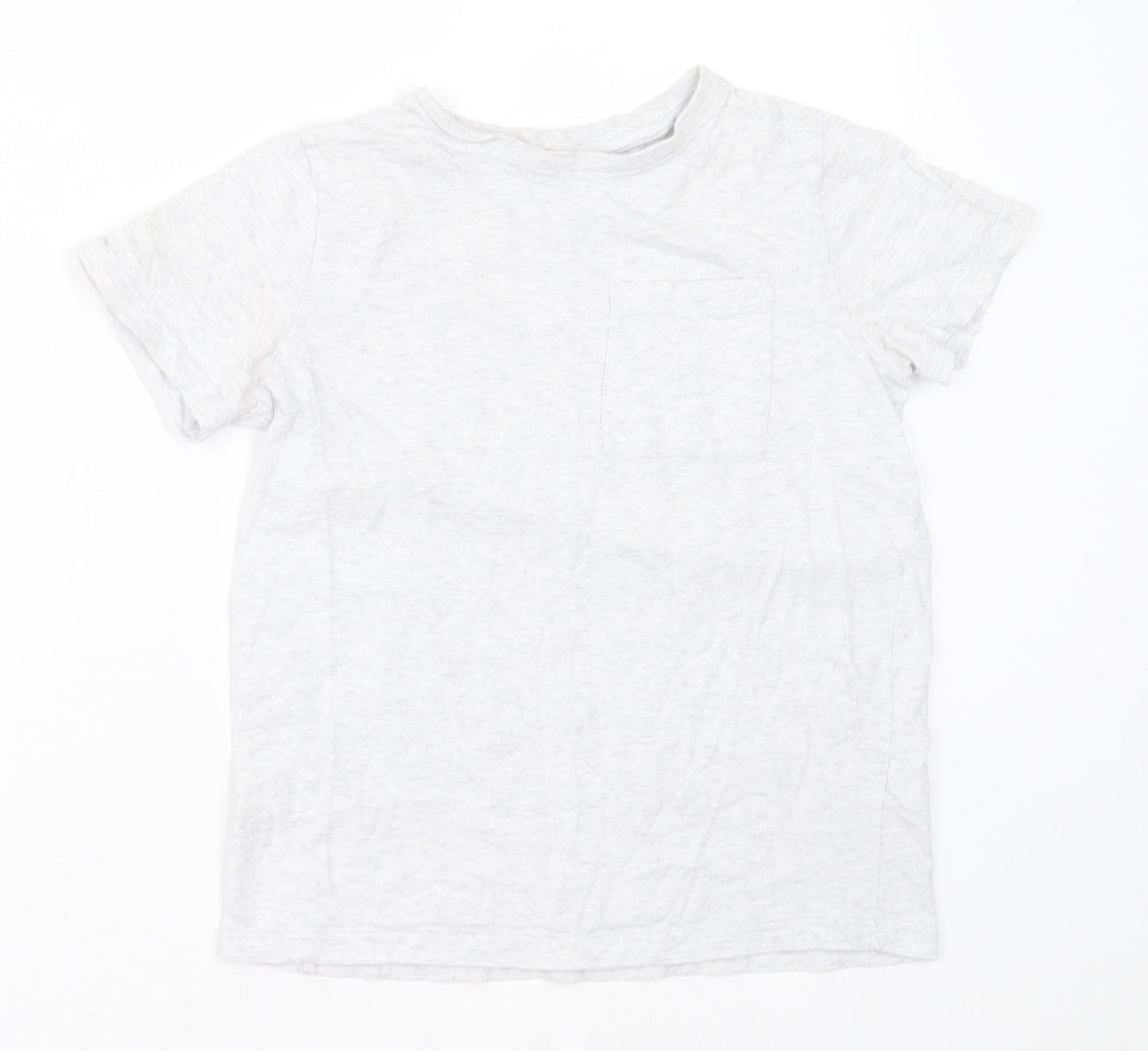 F&F Boys Grey  Cotton Basic T-Shirt Size 9-10 Years Crew Neck Pullover