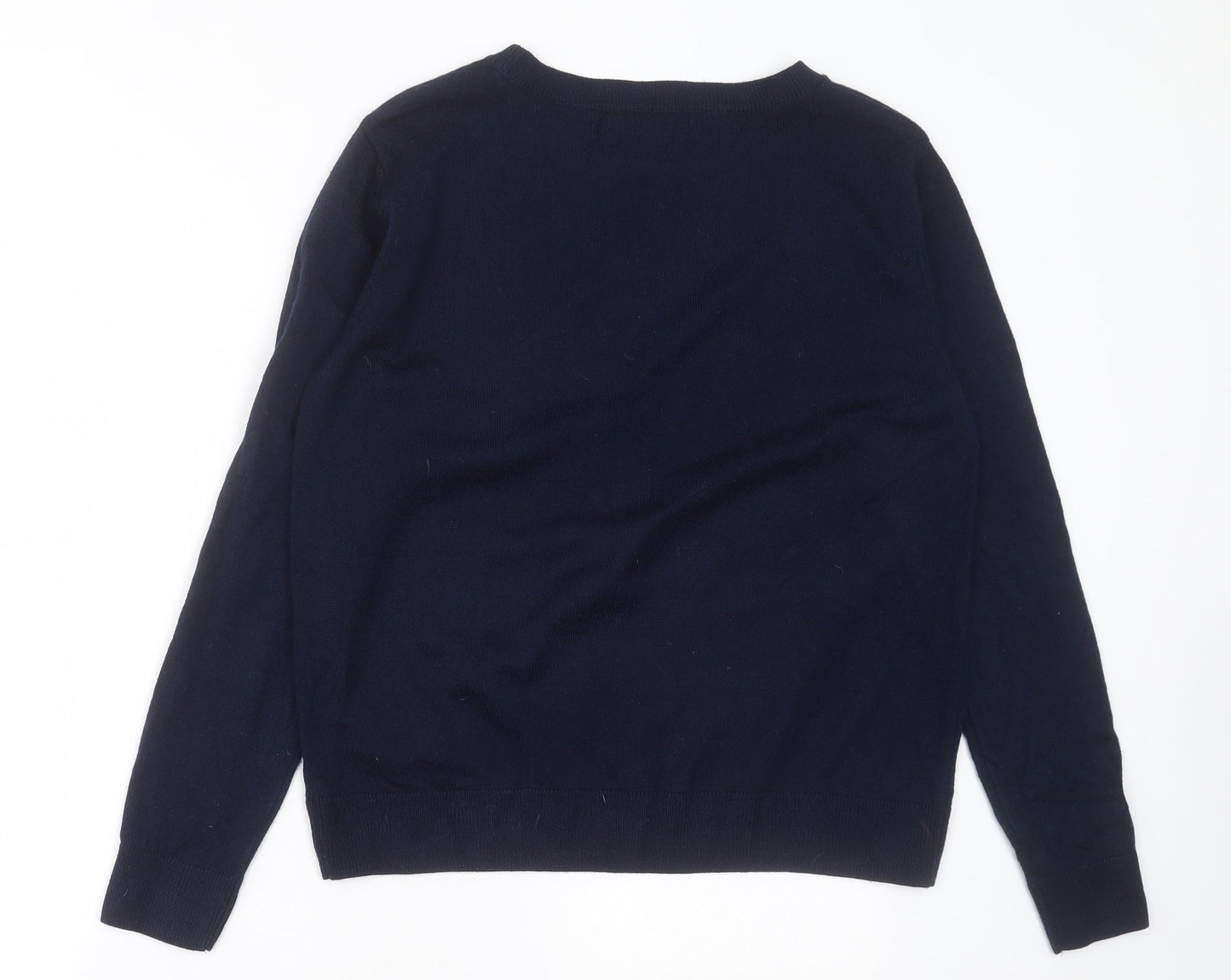 Marks and Spencer Womens Blue Crew Neck  Acrylic Pullover Jumper Size M
