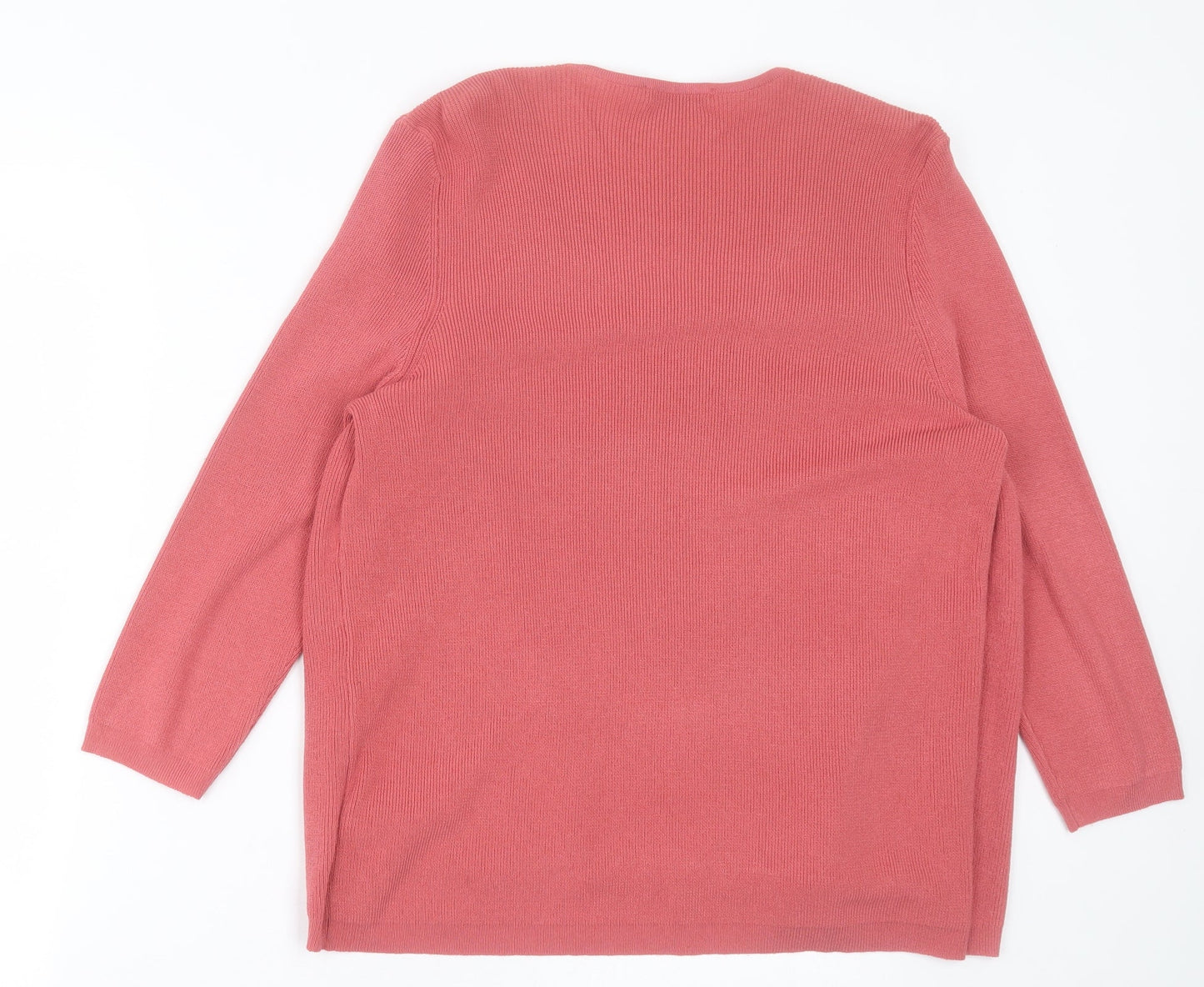 Marks and Spencer Womens Pink Scoop Neck  Viscose Pullover Jumper Size 14