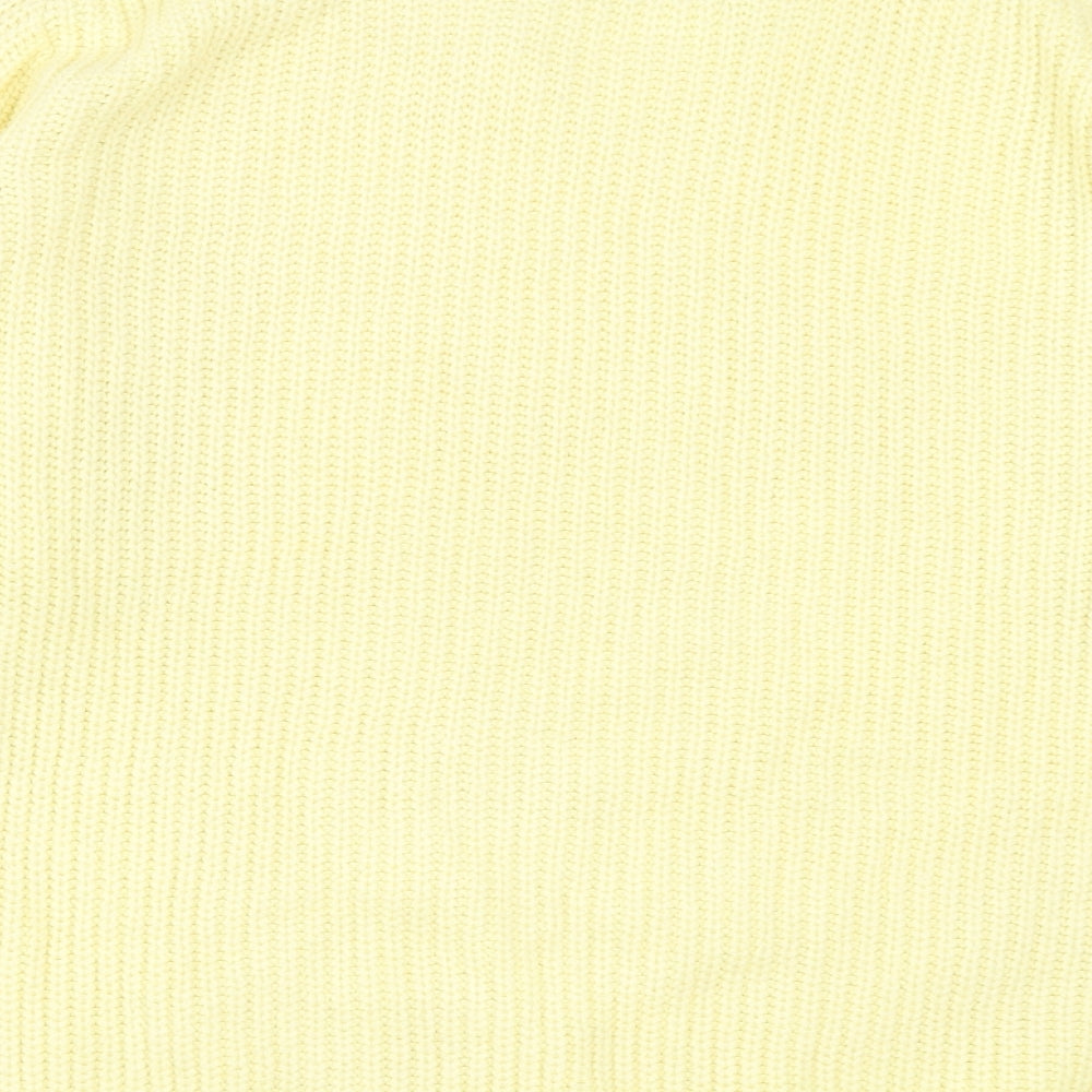 Isle Essentials Womens Yellow Crew Neck  Acrylic Pullover Jumper Size L