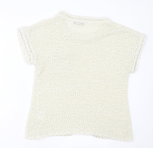 originals Womens Ivory  Polyester Basic T-Shirt Size M Crew Neck