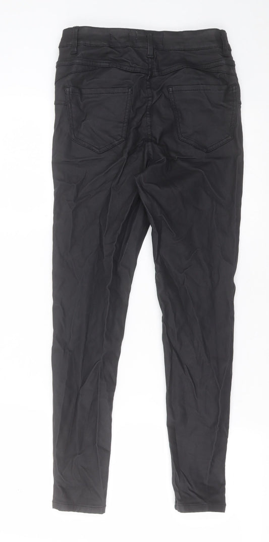 New Look Womens Black  Nylon Skinny Jeans Size 10 L26 in Regular Button