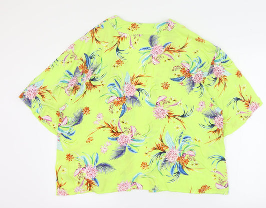 Peacocks Womens Yellow Floral  Jacket  Size M