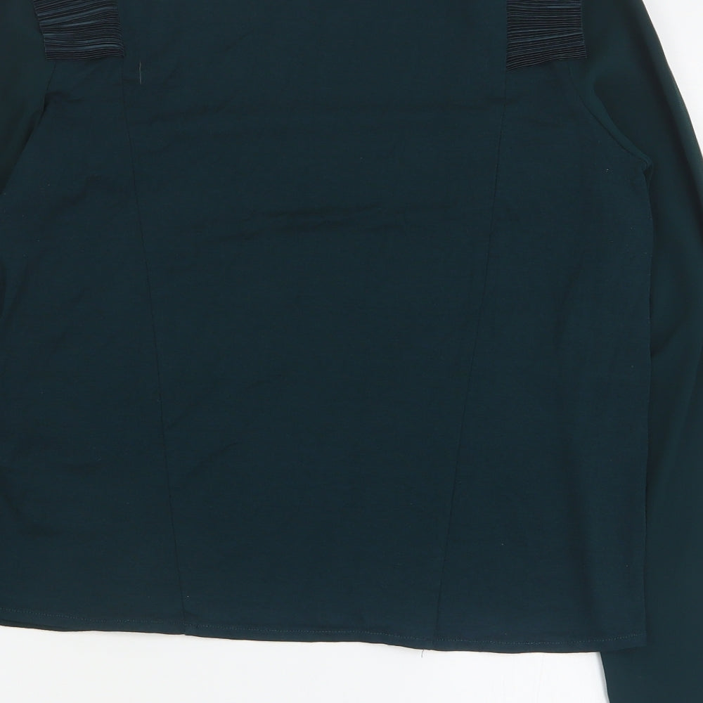 Zara Womens Green  Polyester Basic Blouse Size M Round Neck
