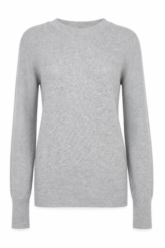 Marks and Spencer Womens Grey Round Neck  Viscose Pullover Jumper Size 6