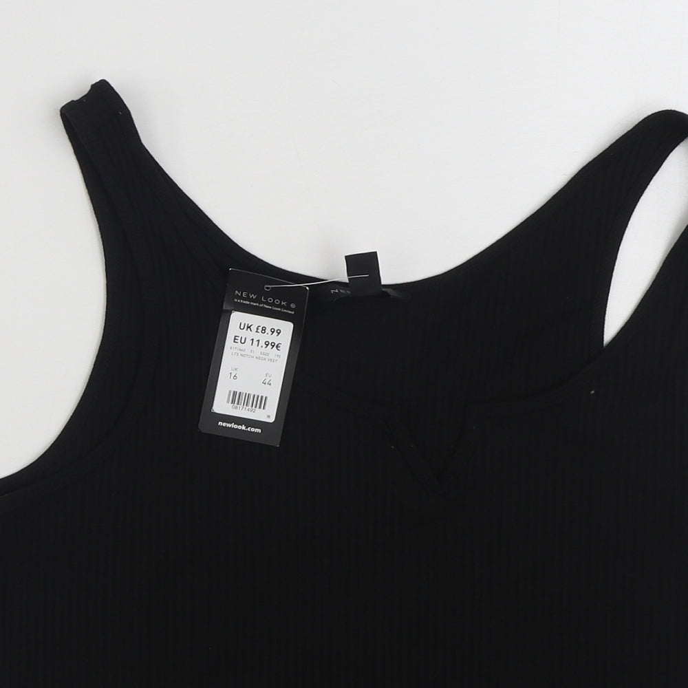 New Look Womens Black  Polyester Vest Sweatshirt Size 16  Pullover