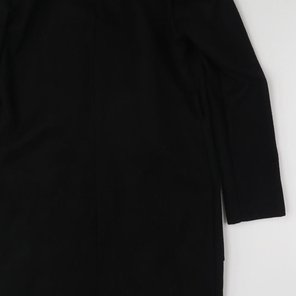 Peacocks Womens Black   Overcoat Coat Size 10  Tie