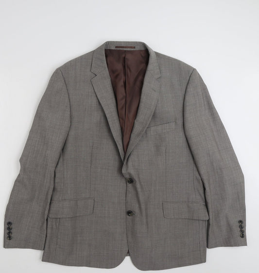 Marks and Spencer Mens Grey  Wool Jacket Suit Jacket Size 46