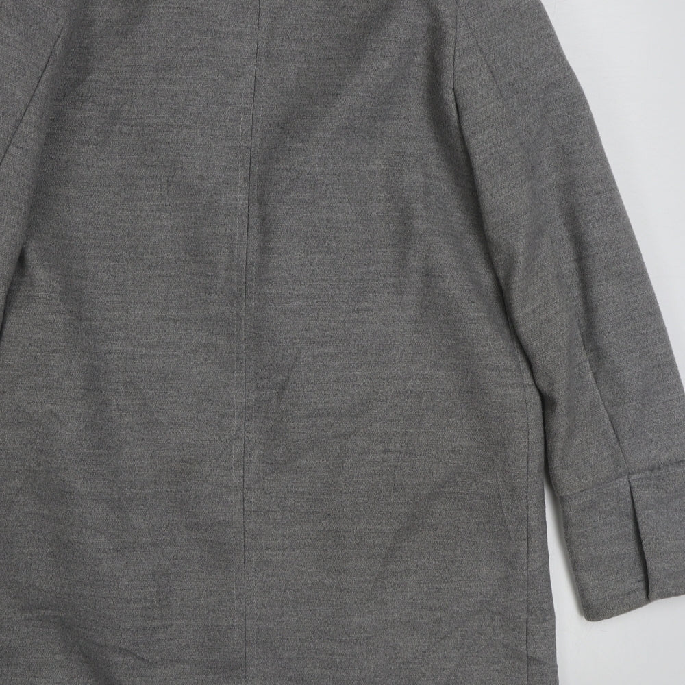 Topshop Womens Grey   Overcoat Coat Size 8  Zip