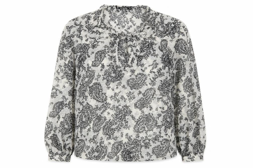 Dunnes Womens Black Geometric Polyester Basic Blouse Size M Round Neck