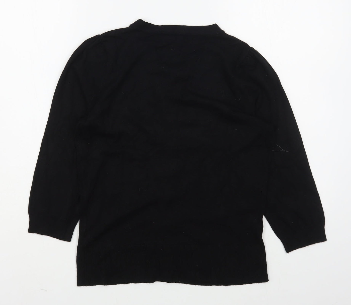 Dunnes Stores Womens Black V-Neck  Viscose Cardigan Jumper Size 8