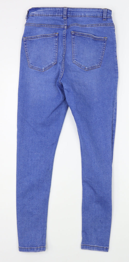 Denim & Co Womens Blue  Cotton Skinny Jeans Size 14 L27 in Regular Zip