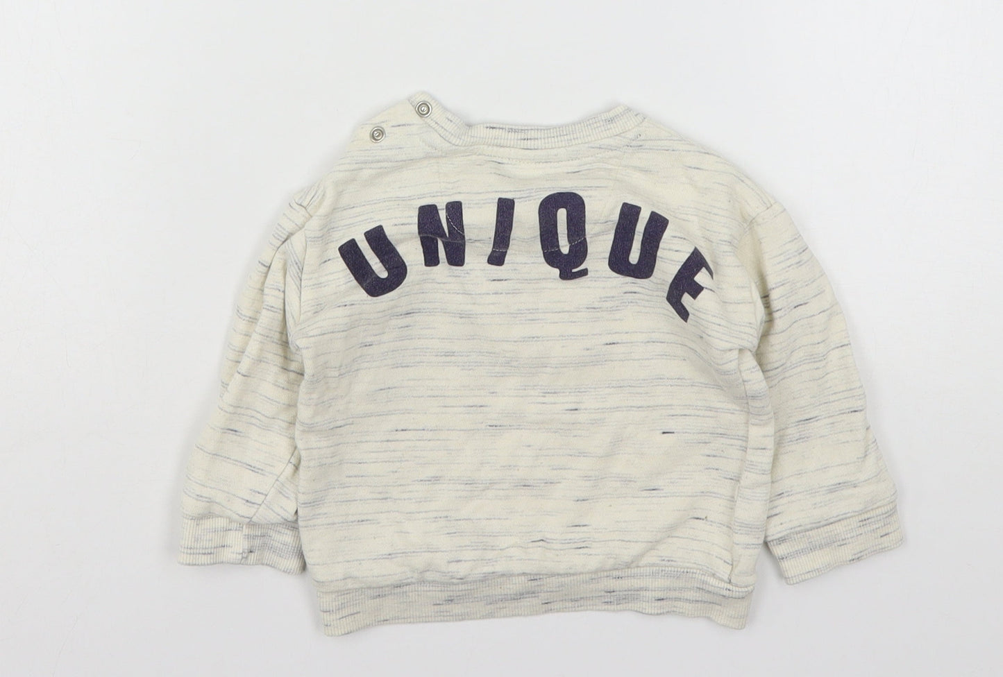 F&F Boys Beige  Cotton Pullover Jumper Size 6-9 Months