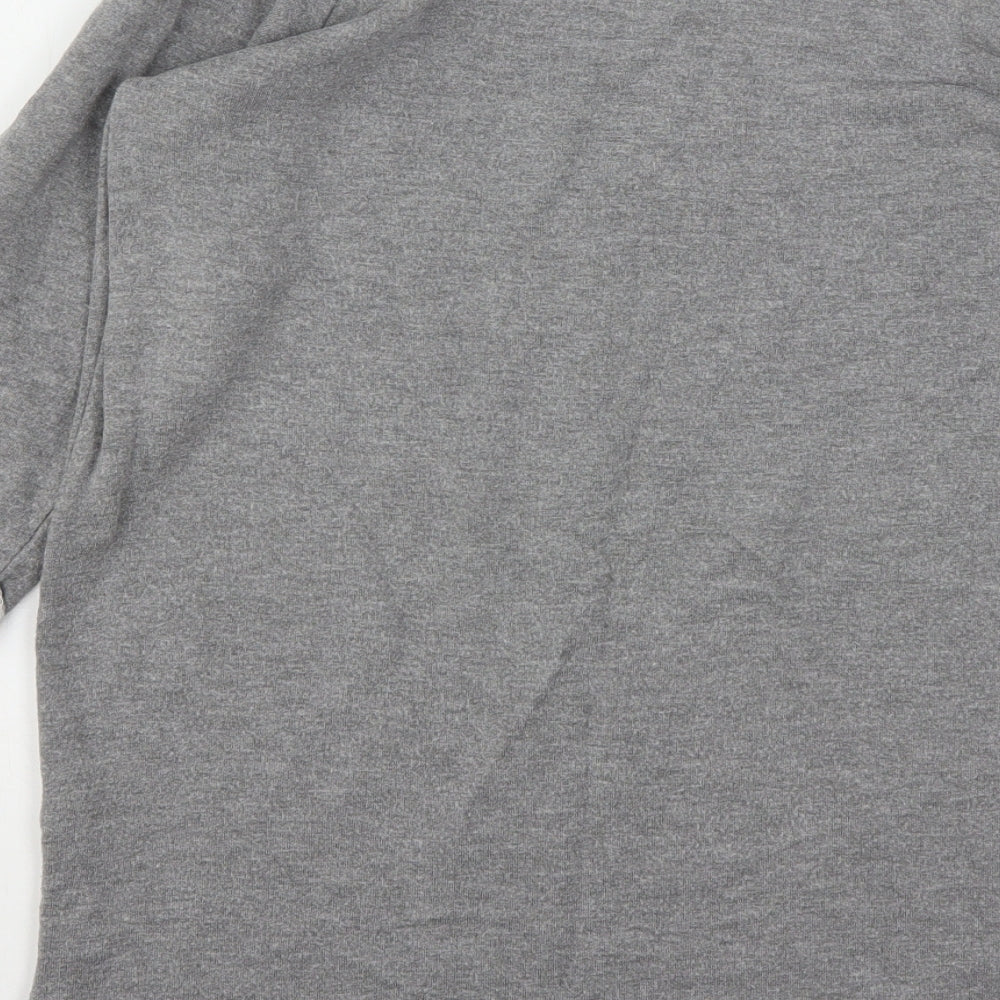 TU Womens Grey  Vinyl Pullover Sweatshirt Size 10