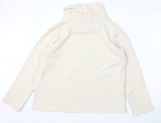 Classic Womens Beige  Polyester Pullover Sweatshirt Size M