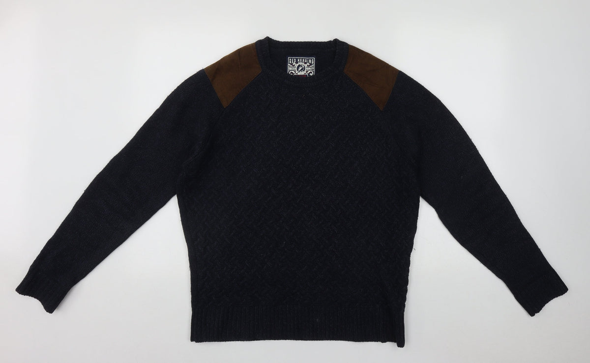 Debenhams Womens Blue Round Neck  Acrylic Pullover Jumper Size M