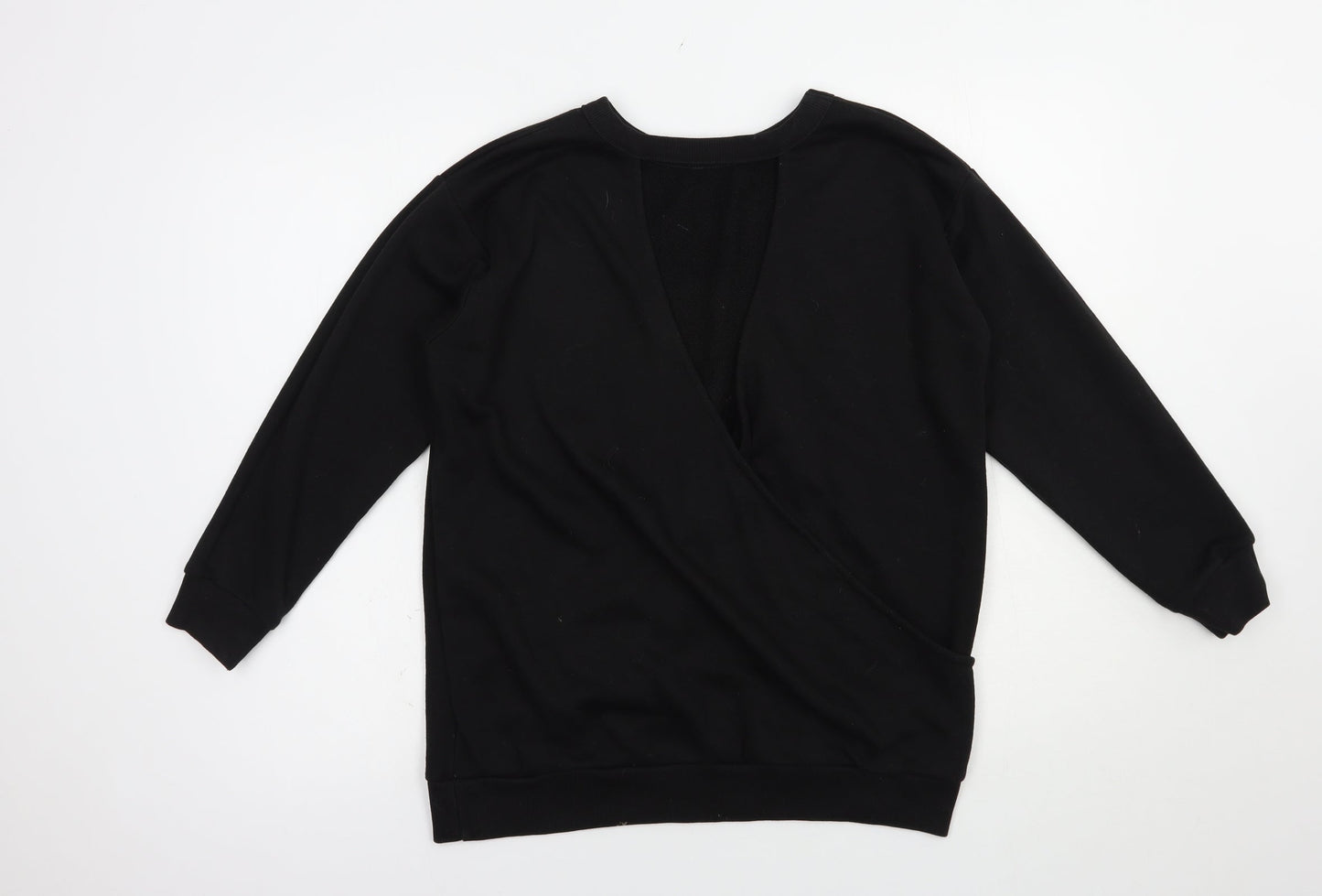 New Look Womens Black  Cotton Pullover Sweatshirt Size 8  Pullover