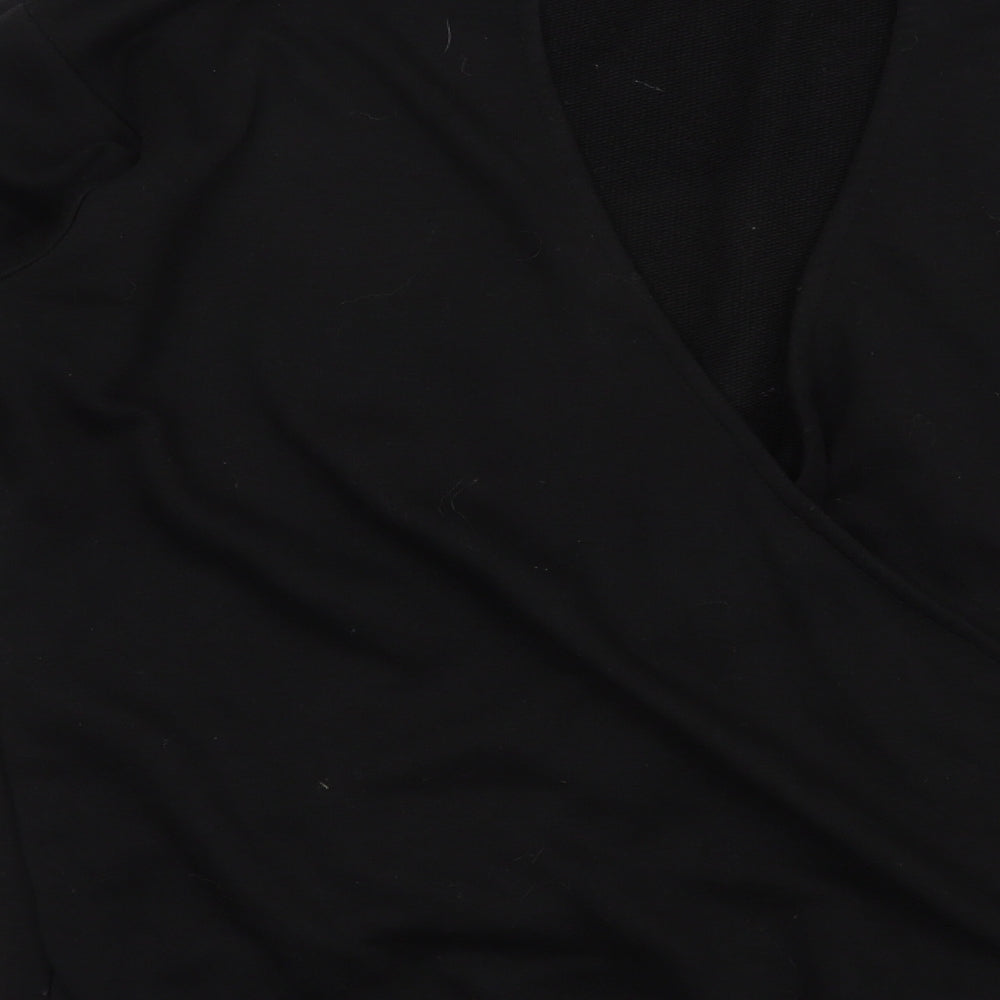 New Look Womens Black  Cotton Pullover Sweatshirt Size 8  Pullover