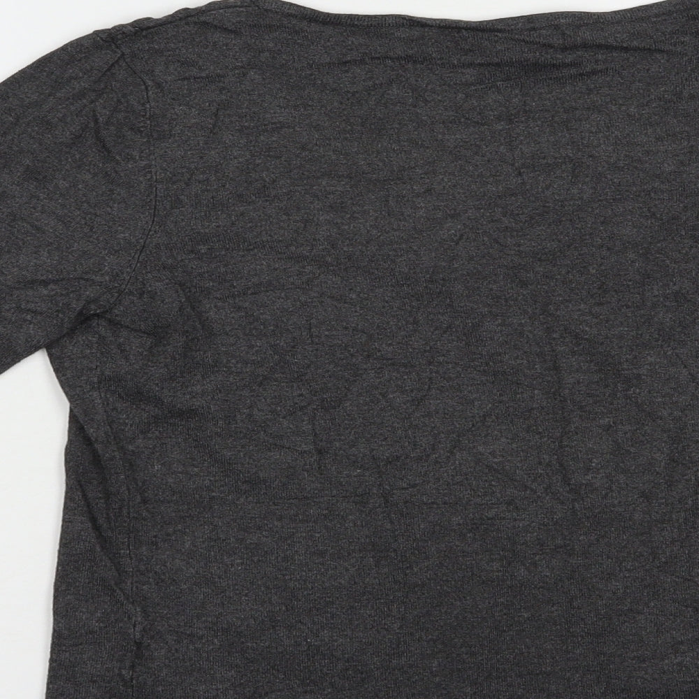 Per Una Womens Grey Boat Neck  Viscose Pullover Jumper Size 12