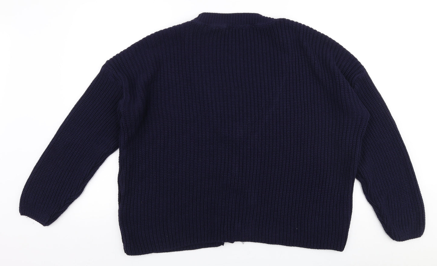 Studio Womens Blue V-Neck  Acrylic Cardigan Jumper Size 12