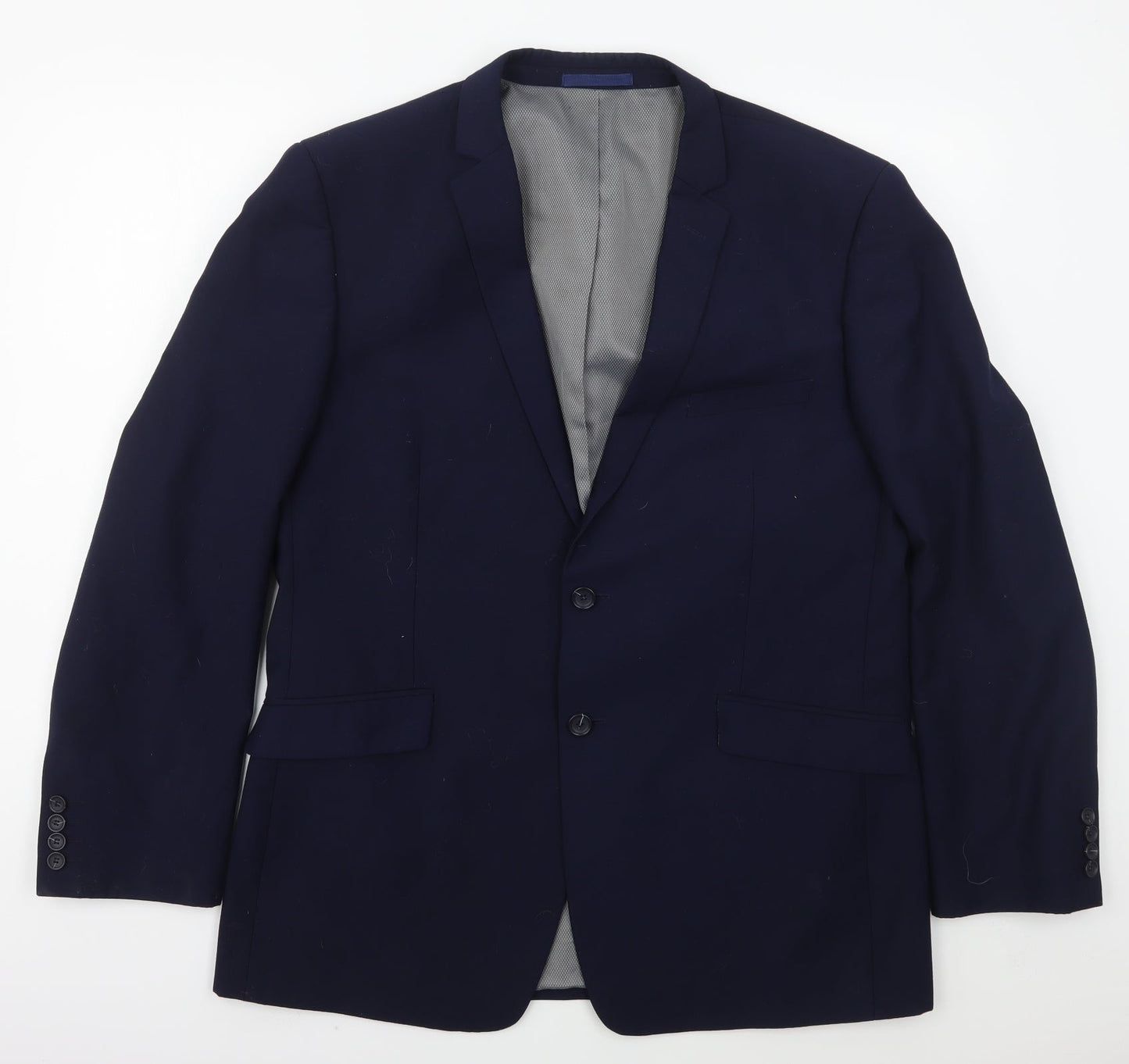 Burton Mens Blue  Polyester Jacket Suit Jacket Size 44
