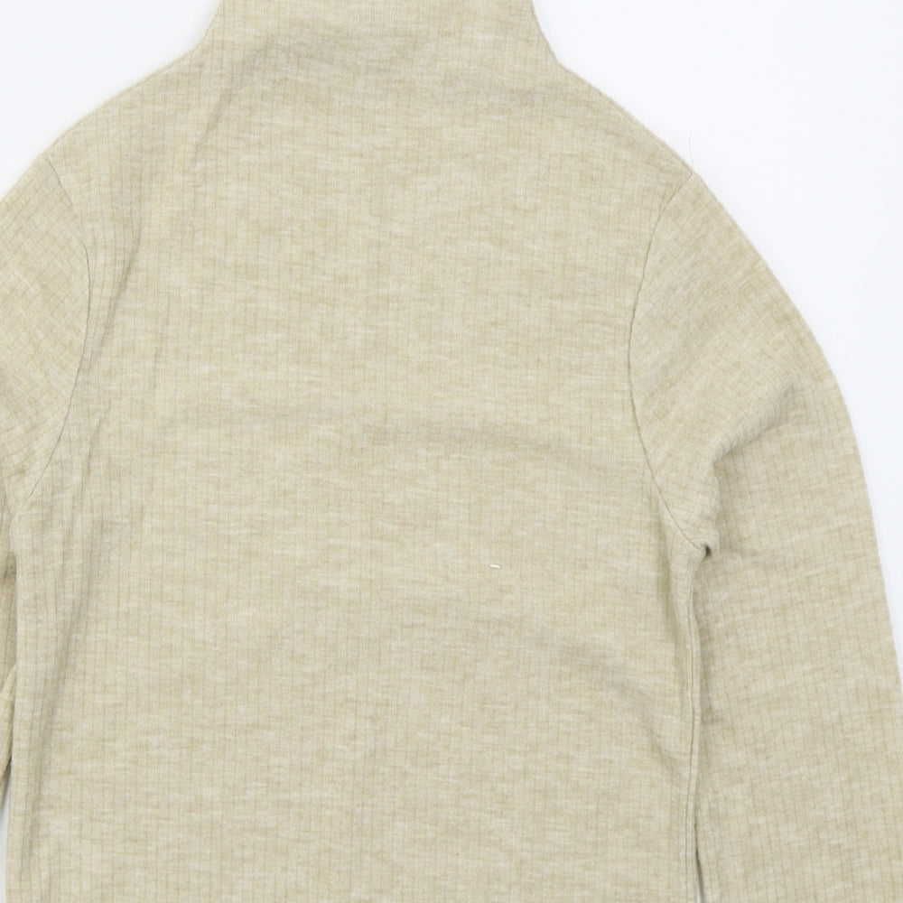 River Island Womens Beige Mock Neck  Polyester Pullover Jumper Size S