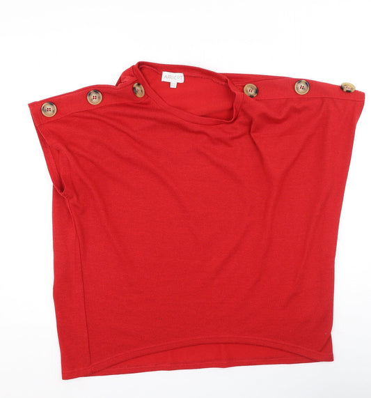 Apricot Womens Red  Polyester Basic T-Shirt Size 12 Round Neck