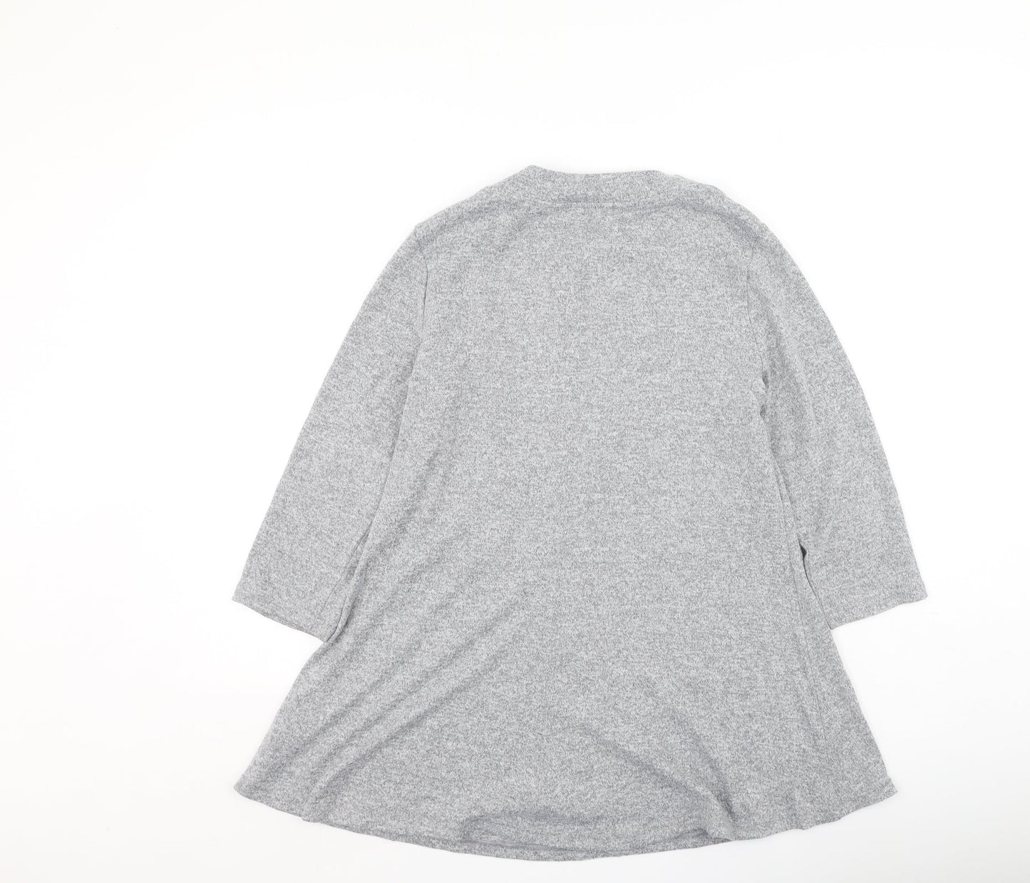 Marks and Spencer Womens Grey Round Neck  Polyester Pullover Jumper Size 14