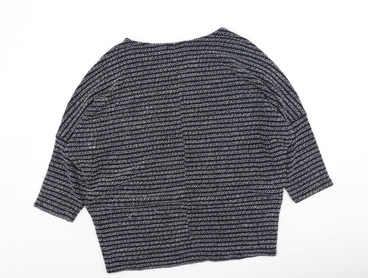 Apricot Womens Blue Round Neck  Acrylic Pullover Jumper Size M