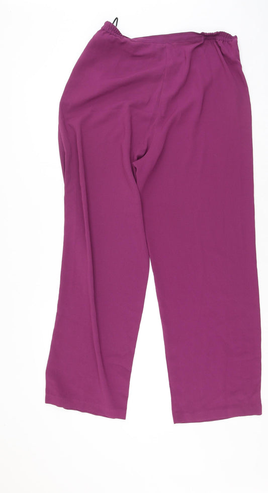 Style  Womens Purple  Polyester Trousers  Size 16 L29 in Regular