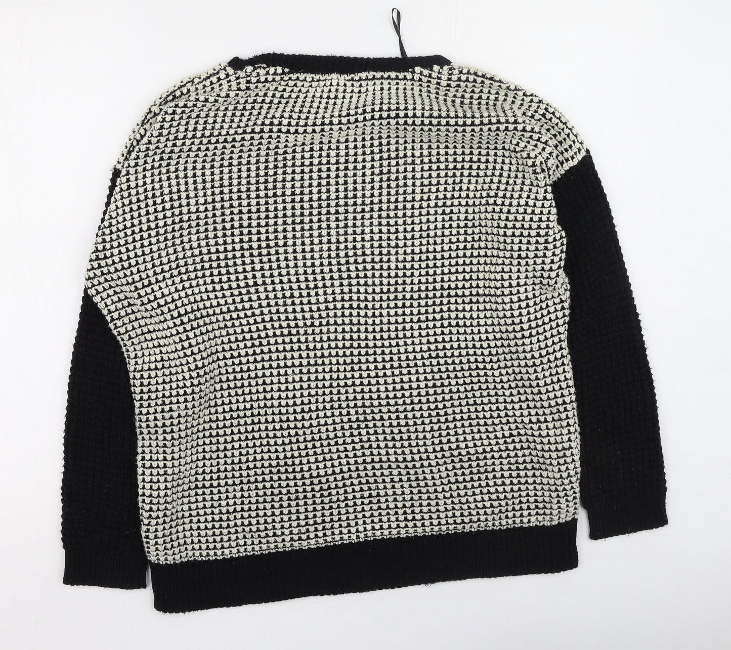Topshop Womens Black Round Neck  Acrylic Pullover Jumper Size 8