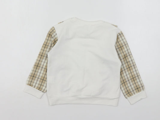 Shien  Girls Multicoloured Plaid Polyester Pullover Sweatshirt Size 4 Years