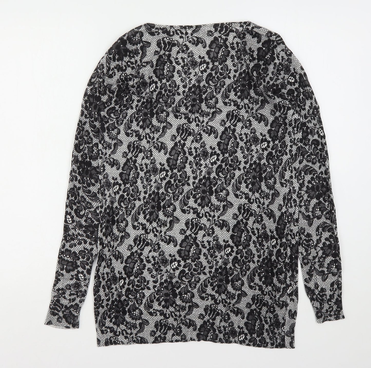 Marks and Spencer Womens Multicoloured Round Neck Floral Viscose Pullover Jumper Size 10