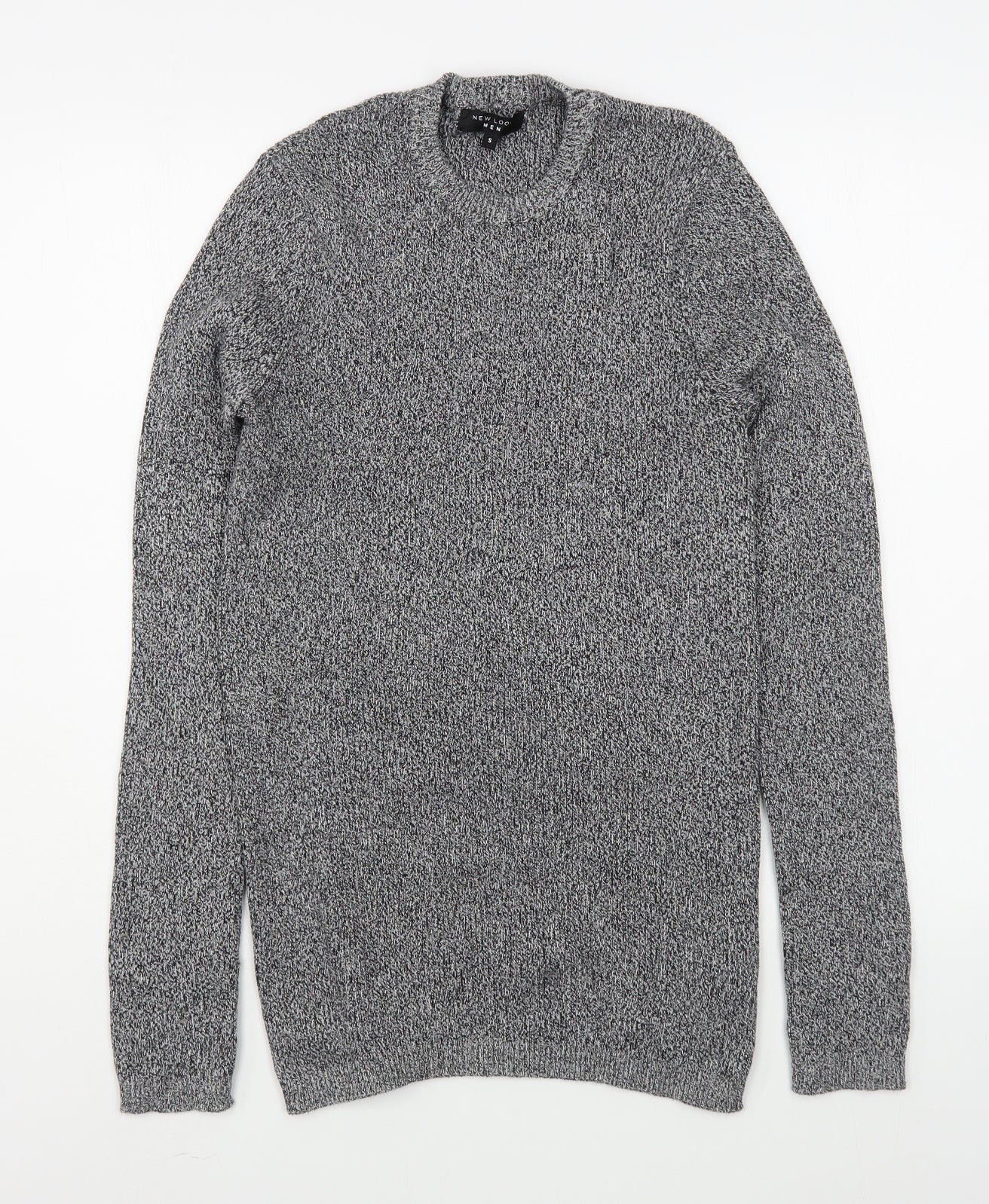 New Look  Mens Grey Round Neck  Cotton Pullover Jumper Size S