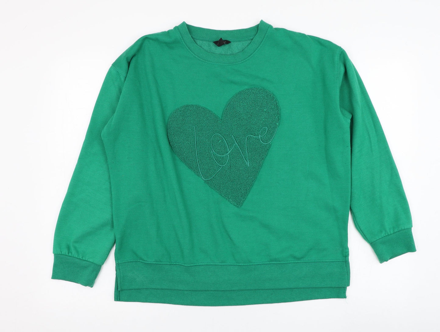 M&Co Womens Green  Polyester Pullover Sweatshirt Size 14  Pullover - Love